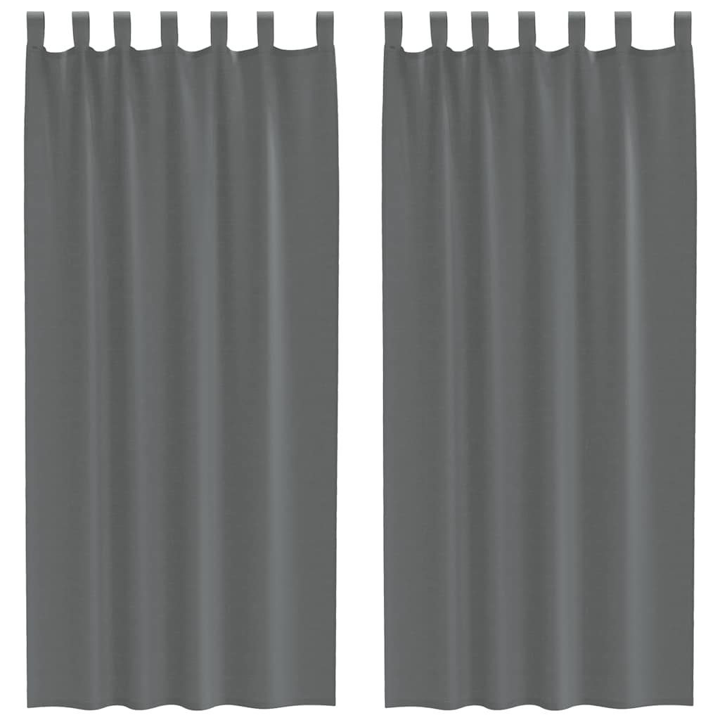 Tende in Voile con Passanti 2 pz Grigio Scuro 140x245 cm | homemem39