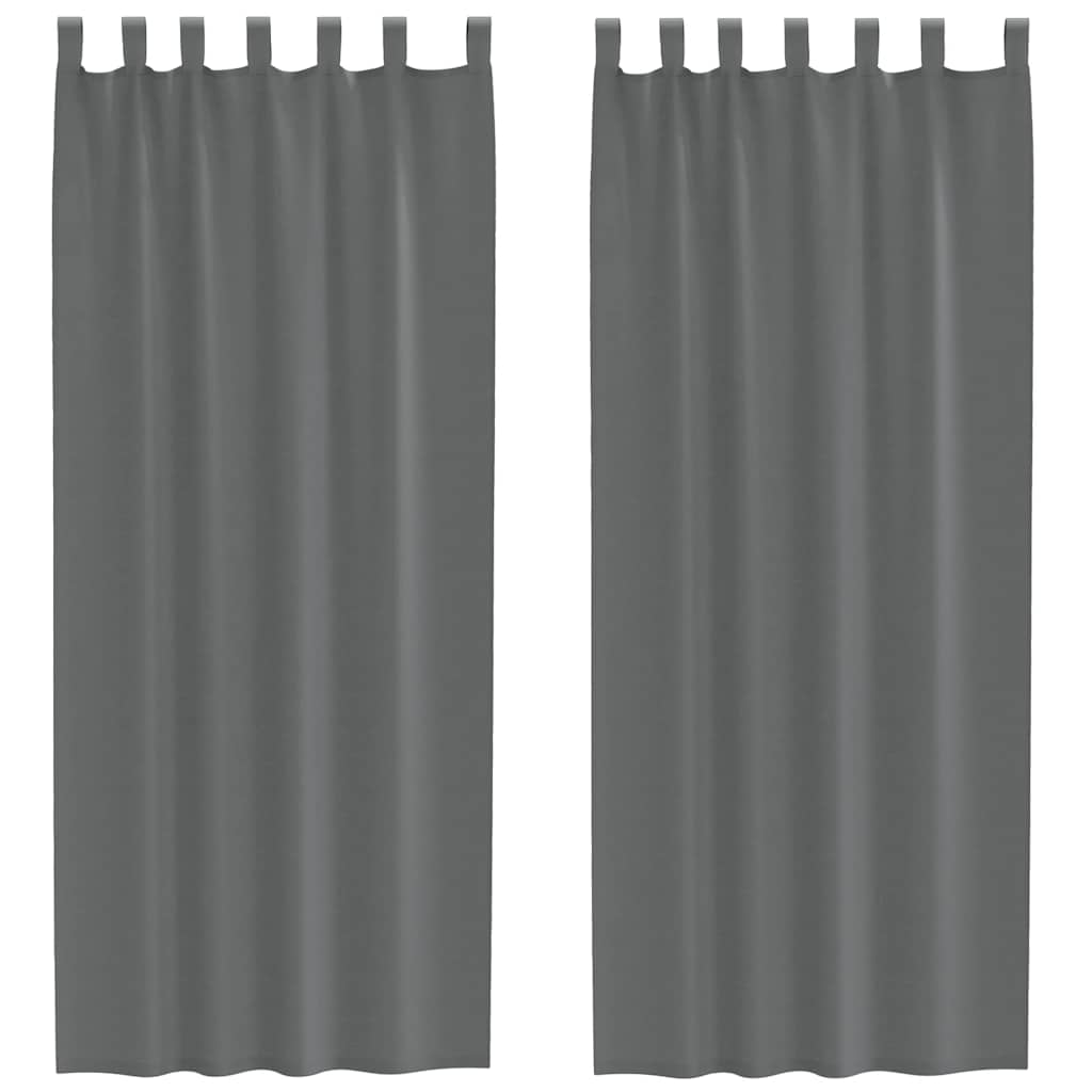 Tende in Voile con Passanti 2 pz Grigio Scuro 140x260 cm | homemem39
