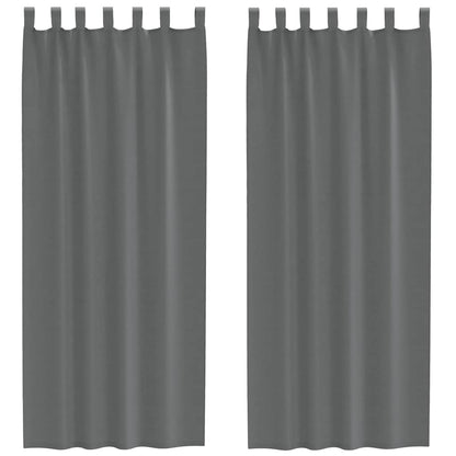 Tende in Voile con Passanti 2 pz Grigio Scuro 140x260 cm | homemem39