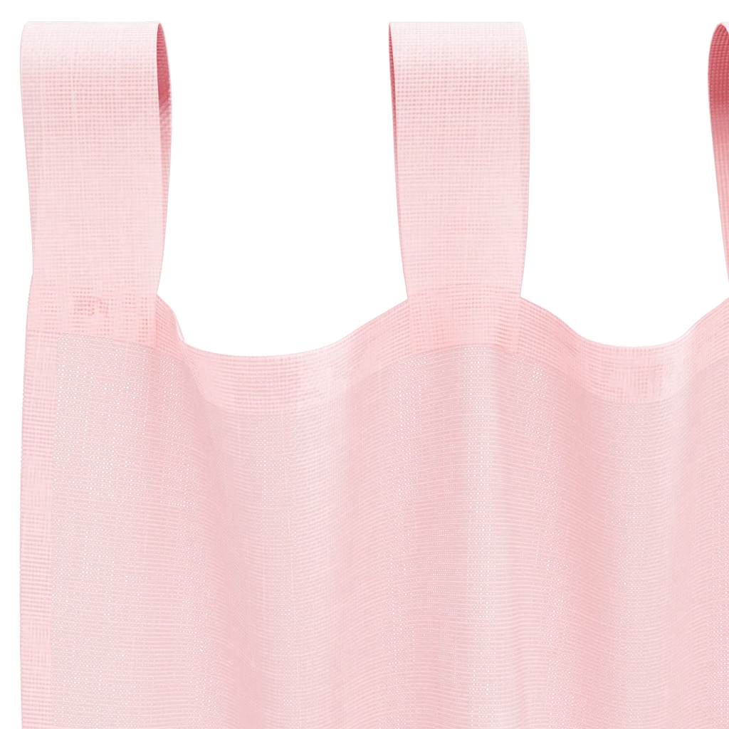 Tende in Voile con Passanti 2 pz Rosa Chiaro 140x175 cm | homemem39