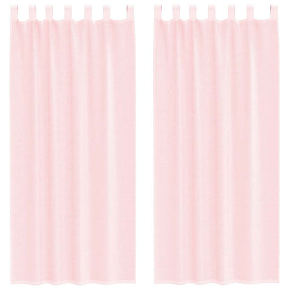 Tende in Voile con Passanti 2 pz Rosa Chiaro 140x225 cm | homemem39