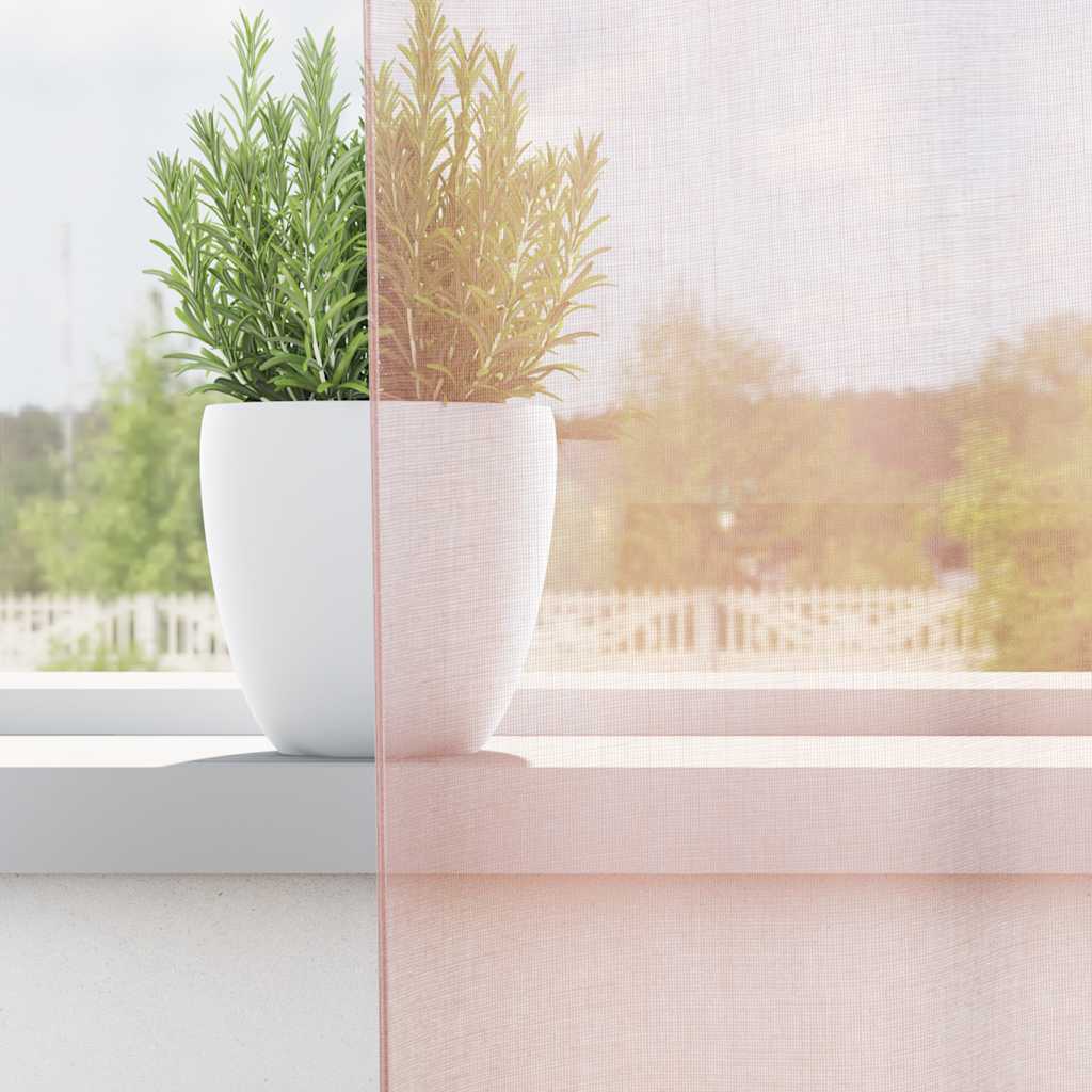 Tende in Voile con Passanti 2 pz Rosa Chiaro 140x225 cm | homemem39