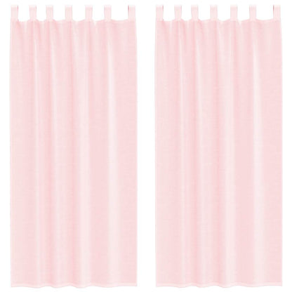 Tende in Voile con Passanti 2 pz Rosa Chiaro 140x245 cm | homemem39