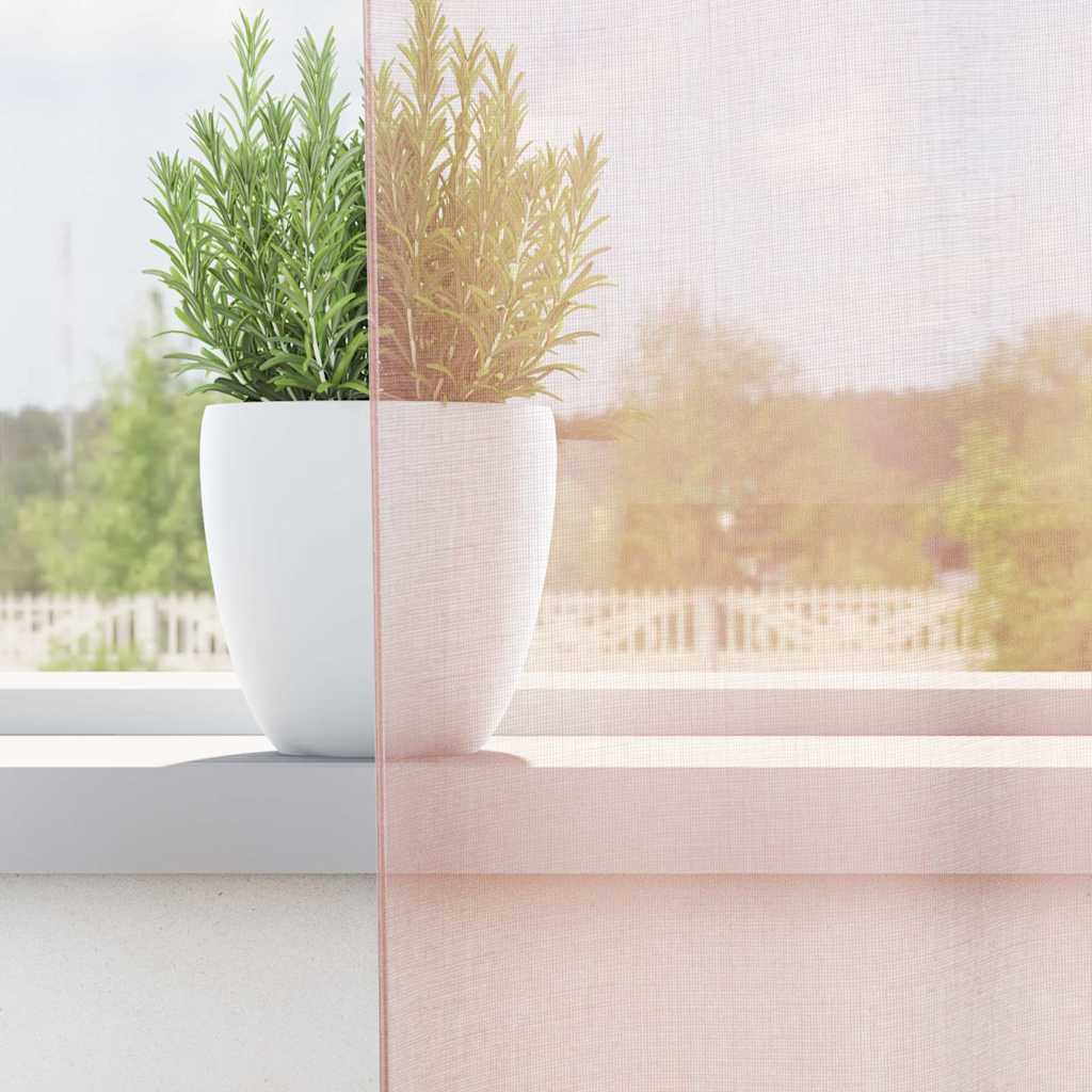 Tende in Voile con Passanti 2 pz Rosa Chiaro 140x245 cm | homemem39