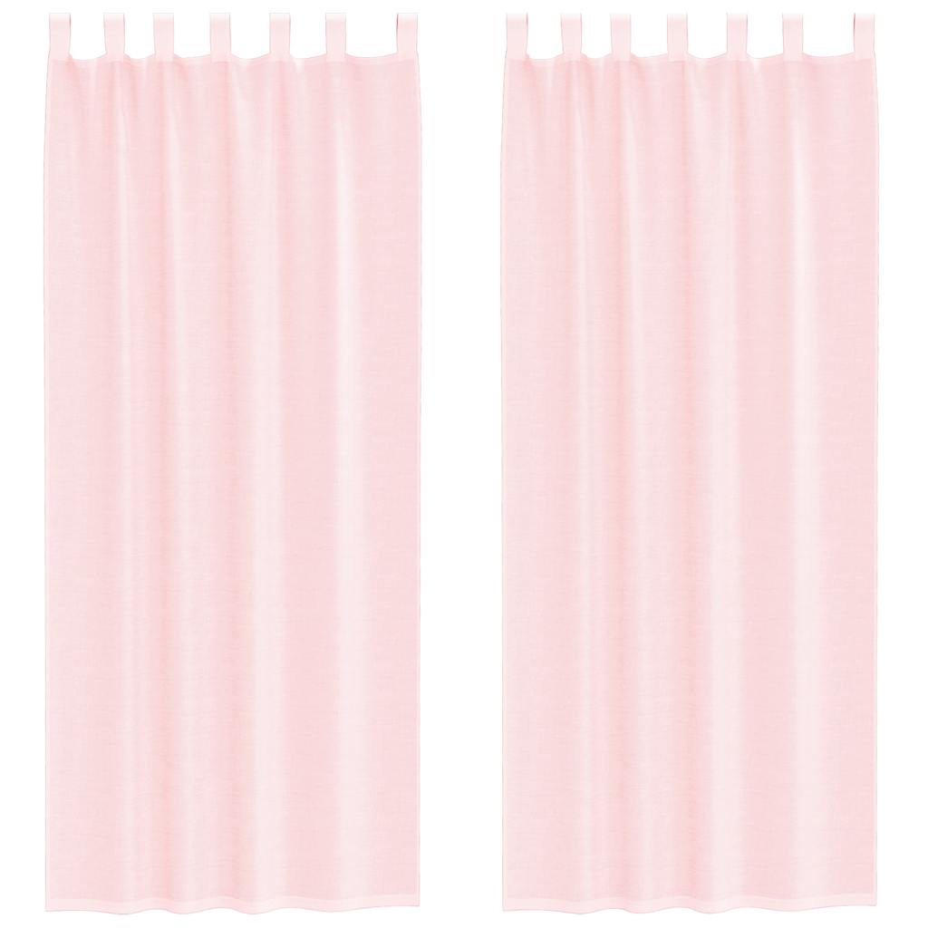 Tende in Voile con Passanti 2 pz Rosa Chiaro 140x260 cm | homemem39