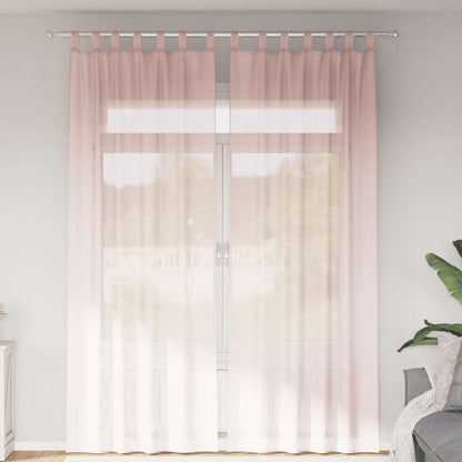 Tende in Voile con Passanti 2 pz Rosa Chiaro 140x260 cm | homemem39