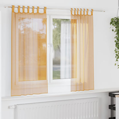 Tende in Voile con Passanti 2 pz Arancio 140x175 cm | homemem39