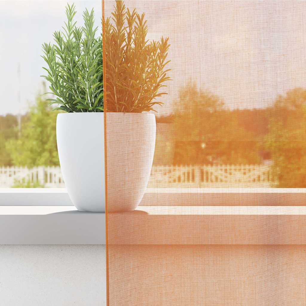 Tende in Voile con Passanti 2 pz Arancio 140x245 cm | homemem39
