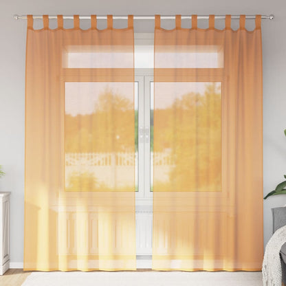 Tende in Voile con Passanti 2 pz Arancio 140x245 cm | homemem39