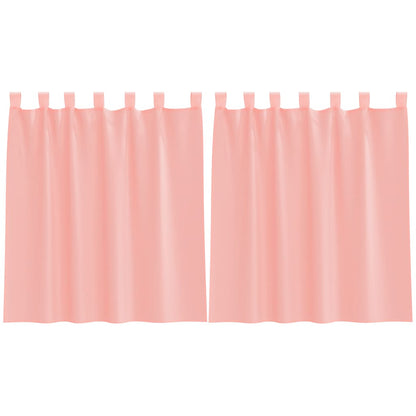 Tende in Voile con Passanti 2 pz Rosa 140x140 cm | homemem39
