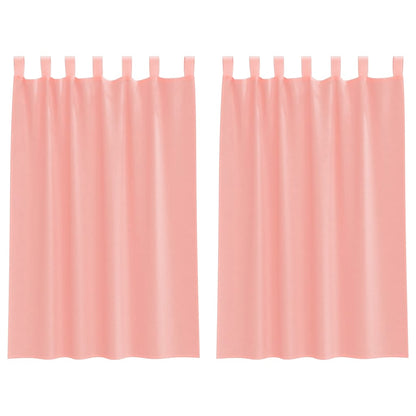 Tende in Voile con Passanti 2 pz Rosa 140x175 cm | homemem39