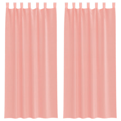 Tende in Voile con Passanti 2 pz Rosa 140x225 cm | homemem39