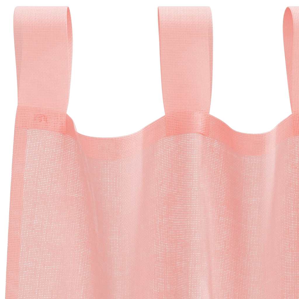 Tende in Voile con Passanti 2 pz Rosa 140x225 cm | homemem39