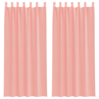 Tende in Voile con Passanti 2 pz Rosa 140x245 cm | homemem39
