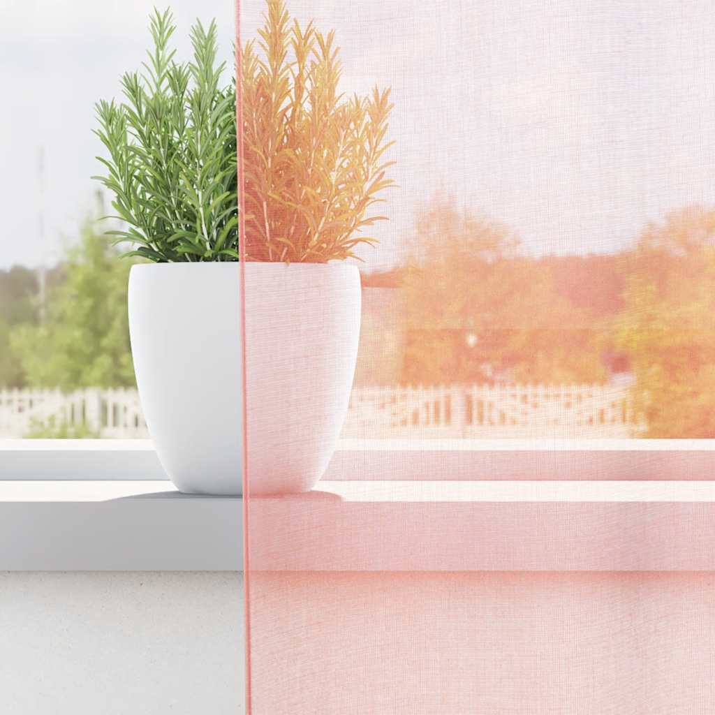 Tende in Voile con Passanti 2 pz Rosa 140x245 cm | homemem39