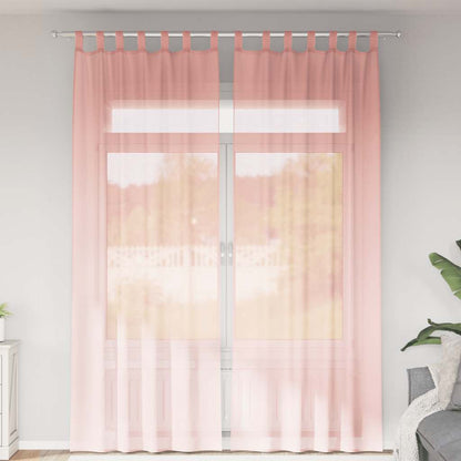 Tende in Voile con Passanti 2 pz Rosa 140x260 cm | homemem39