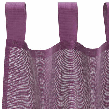 Tende in Voile con Passanti 2 pz Viola 140x140 cm | homemem39