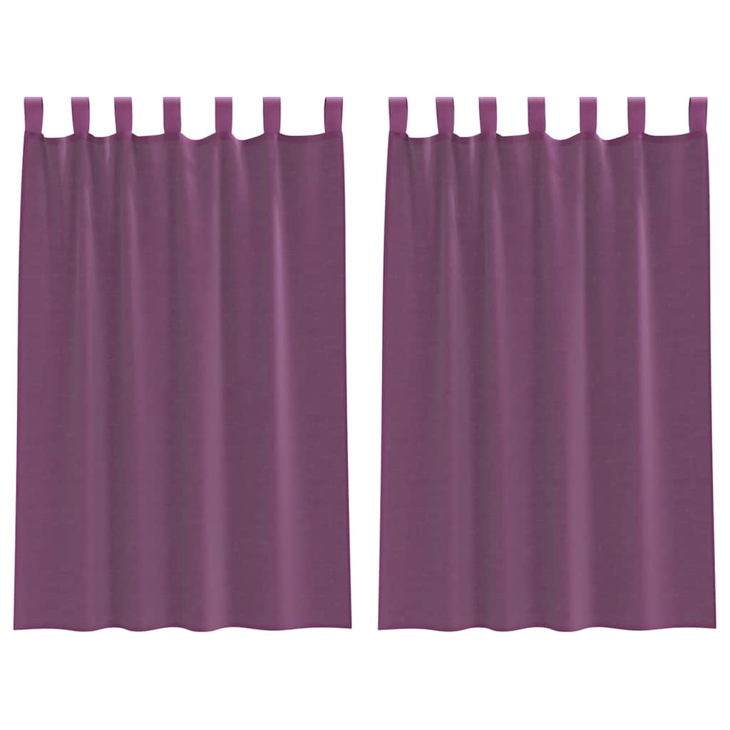 Tende in Voile con Passanti 2 pz Viola 140x175 cm | homemem39