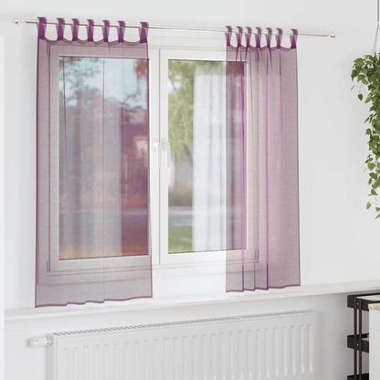 Tende in Voile con Passanti 2 pz Viola 140x175 cm | homemem39