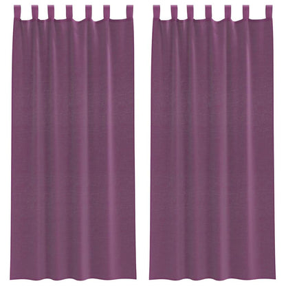 Tende in Voile con Passanti 2 pz Viola 140x225 cm | homemem39