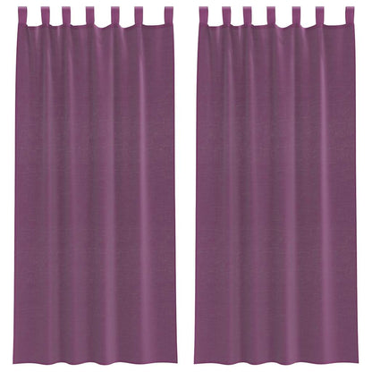 Tende in Voile con Passanti 2 pz Viola 140x245 cm | homemem39
