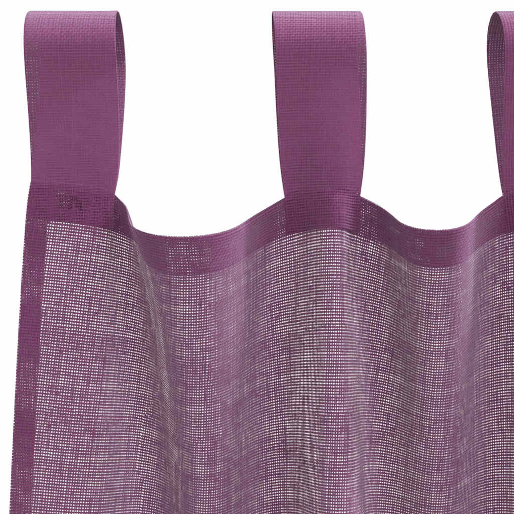 Tende in Voile con Passanti 2 pz Viola 140x260 cm