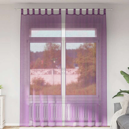 Tende in Voile con Passanti 2 pz Viola 140x260 cm