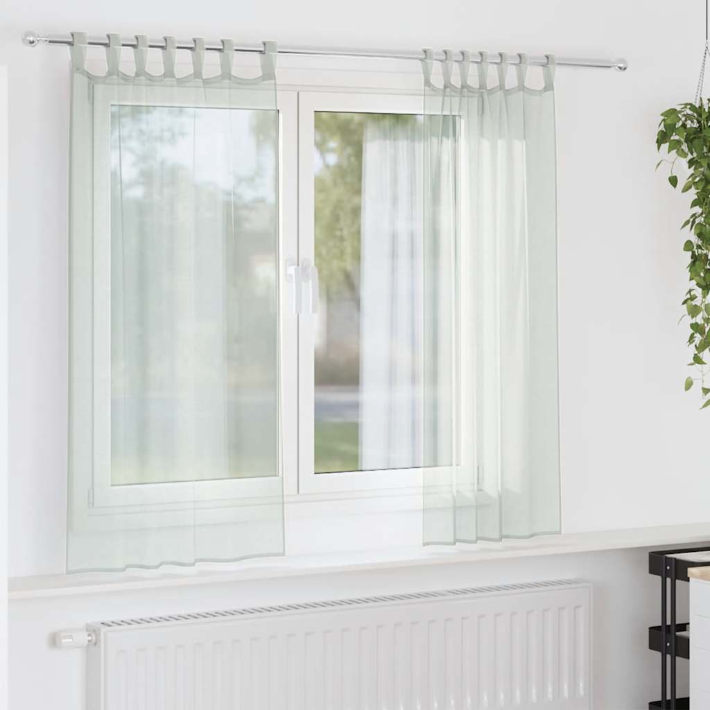 Tende in Voile con Passanti 2 pz Grigio Chiaro 140x175 cm | homemem39