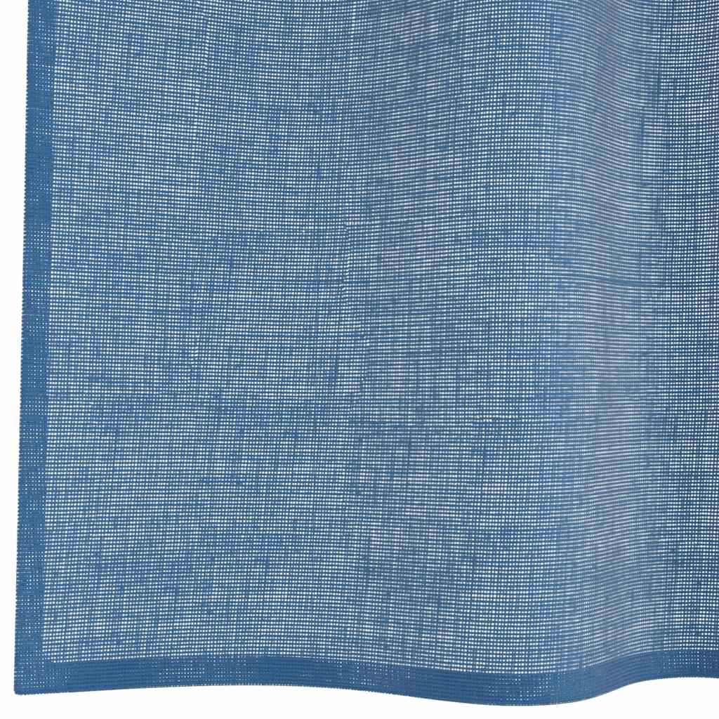 Tende in Voile con Passanti 2 pz Blu Reale 140x140 cm
