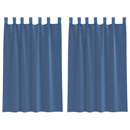 Tende in Voile con Passanti 2 pz Blu Reale 140x175 cm | homemem39