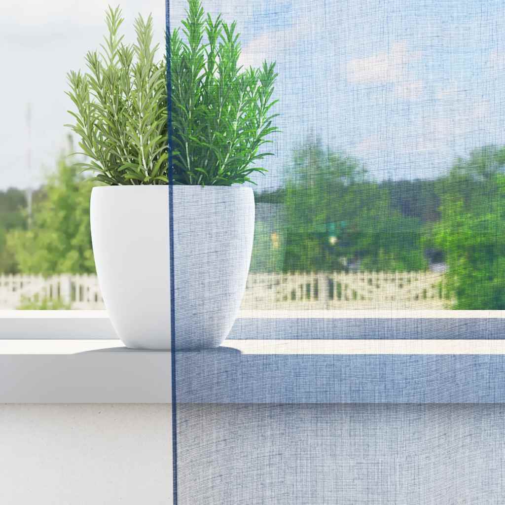Tende in Voile con Passanti 2 pz Blu Reale 140x175 cm | homemem39