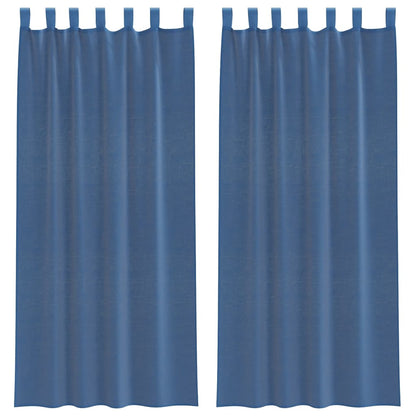 Tende in Voile con Passanti 2 pz Blu Reale 140x245 cm | homemem39