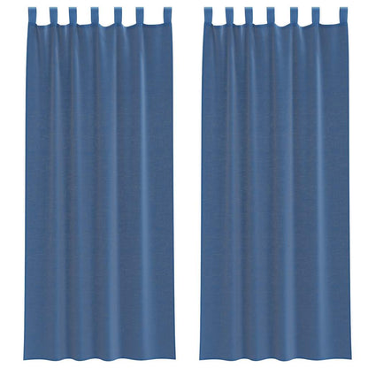 Tende in Voile con Passanti 2 pz Blu Reale 140x260 cm | homemem39