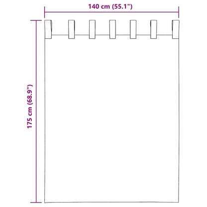Tende in Voile con Passanti 2 pz Sabbia 140x175 cm