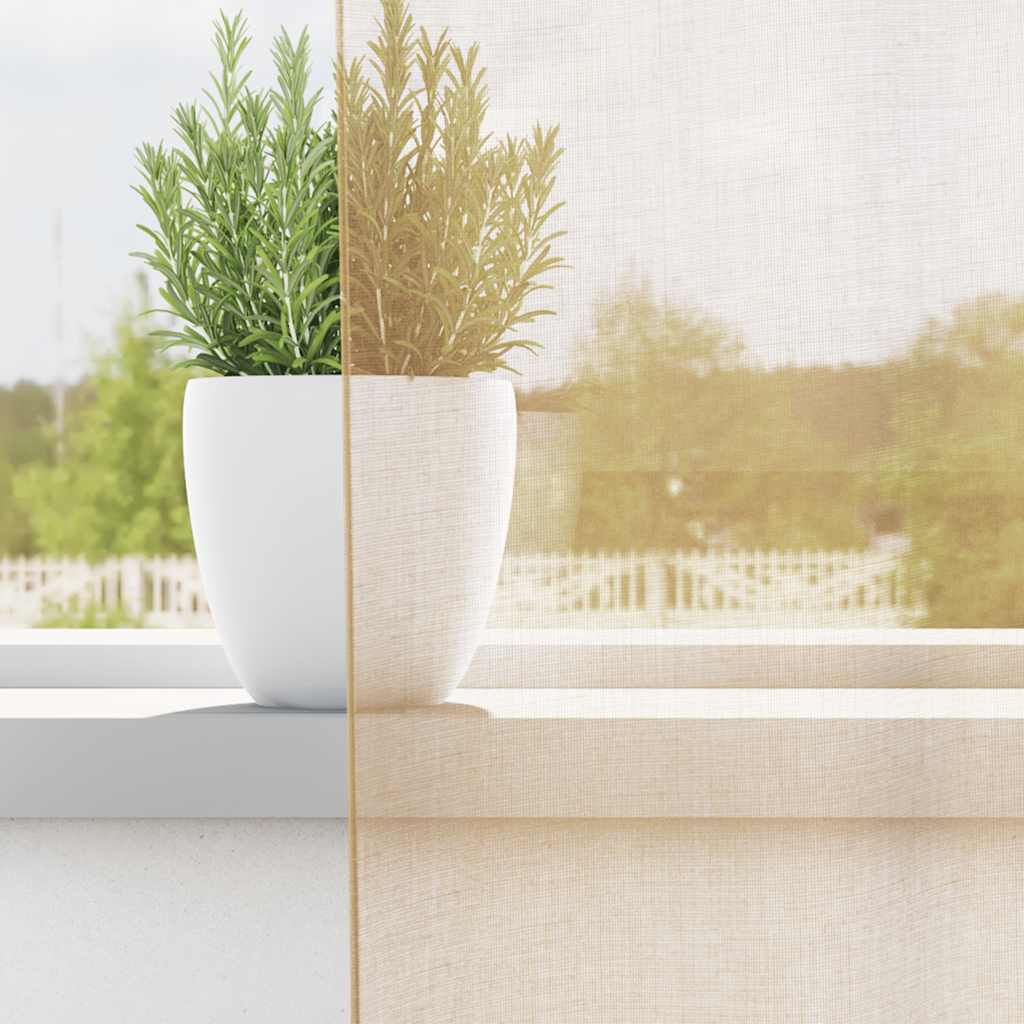 Tende in Voile con Passanti 2 pz Sabbia 140x245 cm | homemem39