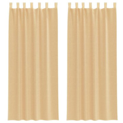 Tende in Voile con Passanti 2 pz Sabbia 140x260 cm | homemem39