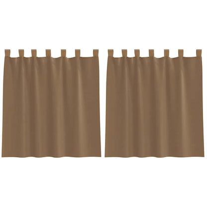 Tende in Voile con Passanti 2 pz Marrone Chiaro 140x140 cm | homemem39