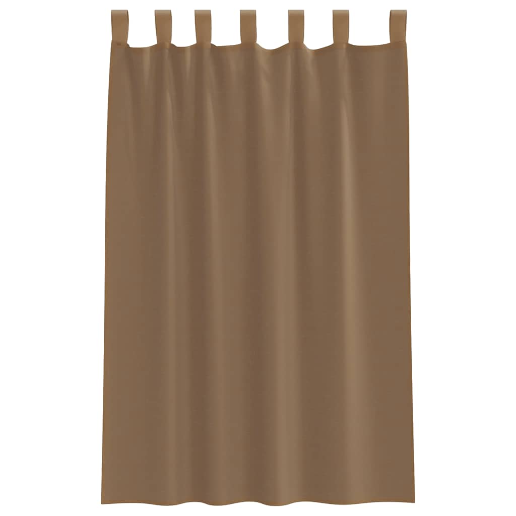 Tende in Voile con Passanti 2 pz Marrone Chiaro 140x175 cm