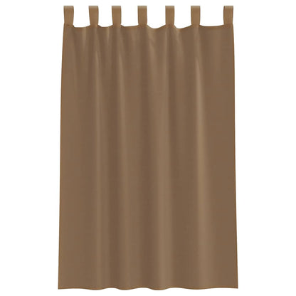 Tende in Voile con Passanti 2 pz Marrone Chiaro 140x175 cm
