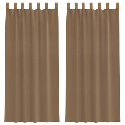 Tende in Voile con Passanti 2 pz Marrone Chiaro 140x225 cm | homemem39
