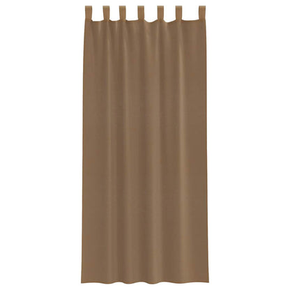 Tende in Voile con Passanti 2 pz Marrone Chiaro 140x245 cm