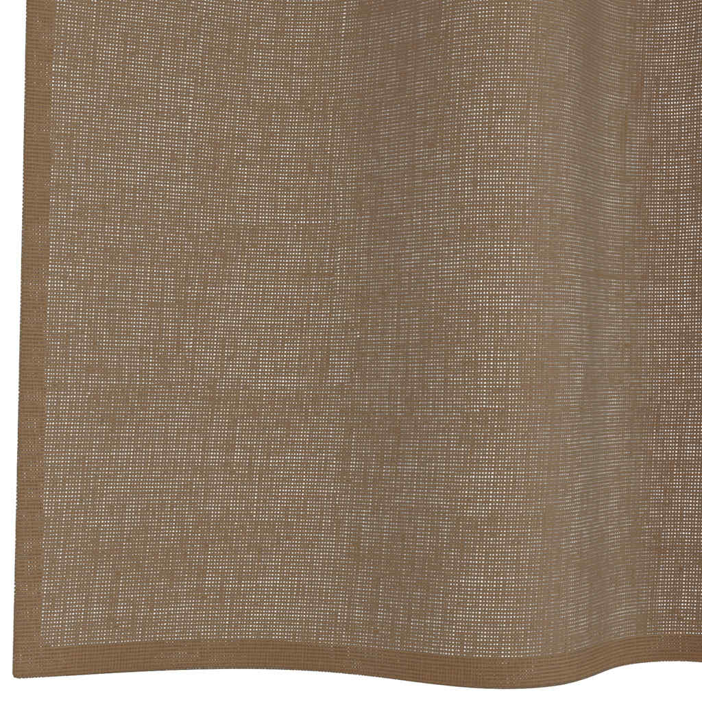 Tende in Voile con Passanti 2 pz Marrone Chiaro 140x245 cm | homemem39