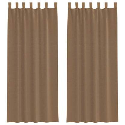 Tende in Voile con Passanti 2 pz Marrone Chiaro 140x260 cm | homemem39