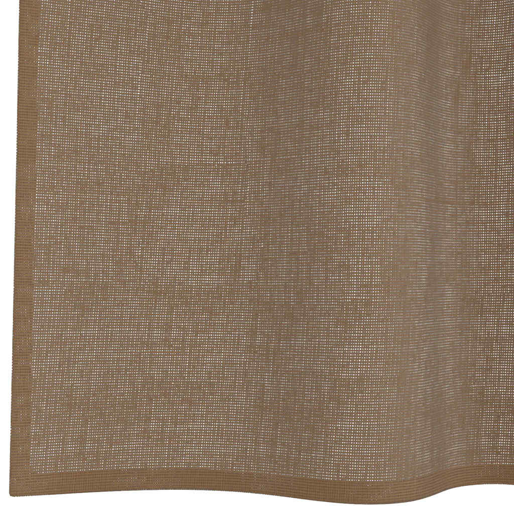 Tende in Voile con Passanti 2 pz Marrone Chiaro 140x260 cm | homemem39
