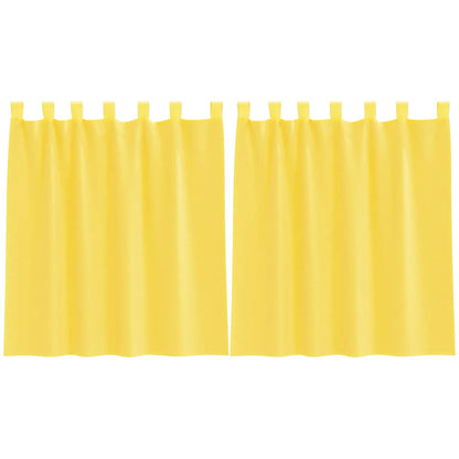 Tende in Voile con Passanti 2 pz Giallo 140x140 cm | homemem39