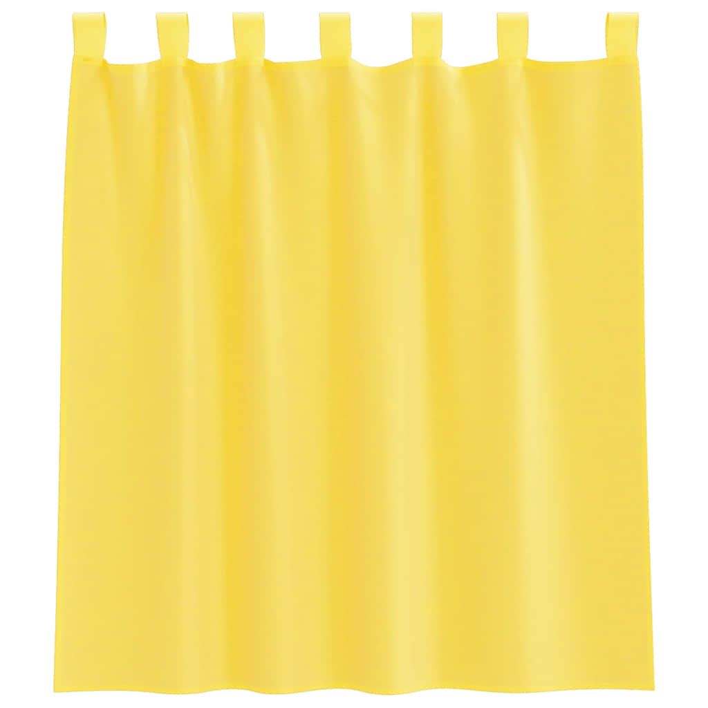 Tende in Voile con Passanti 2 pz Giallo 140x140 cm