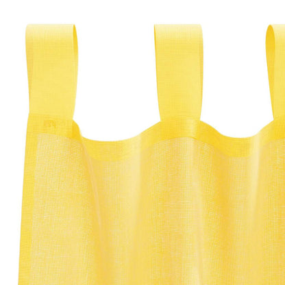 Tende in Voile con Passanti 2 pz Giallo 140x140 cm | homemem39