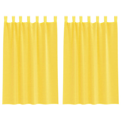 Tende in Voile con Passanti 2 pz Giallo 140x175 cm | homemem39