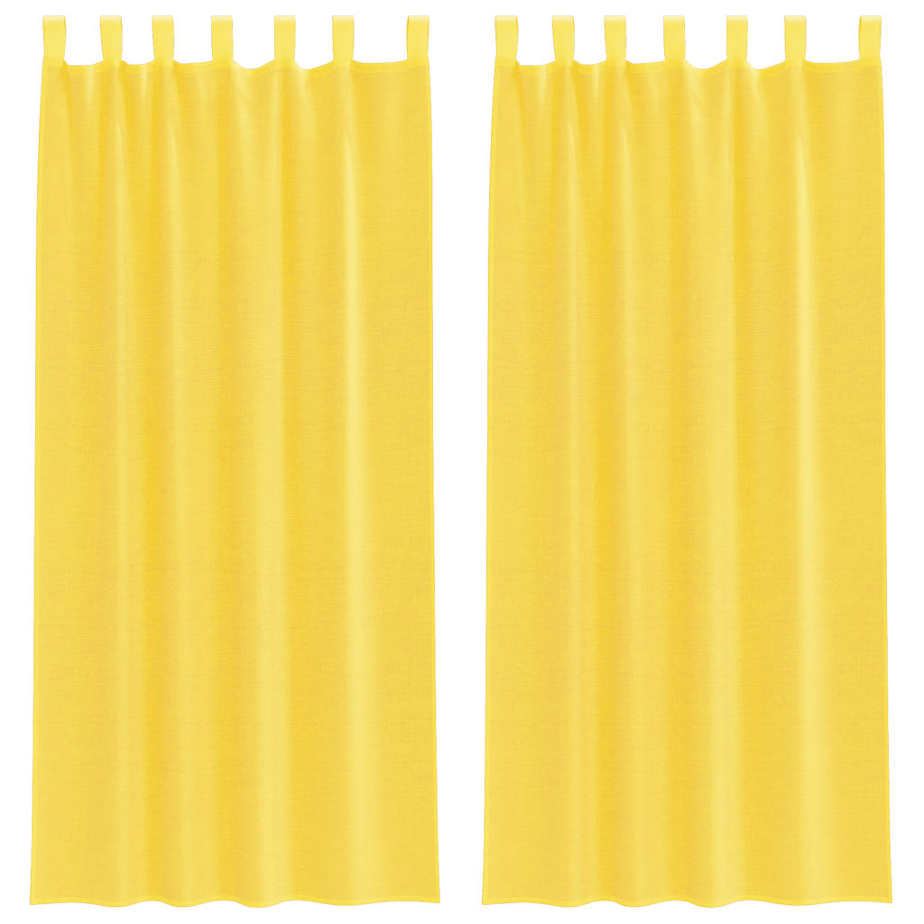 Tende in Voile con Passanti 2 pz Giallo 140x225 cm | homemem39
