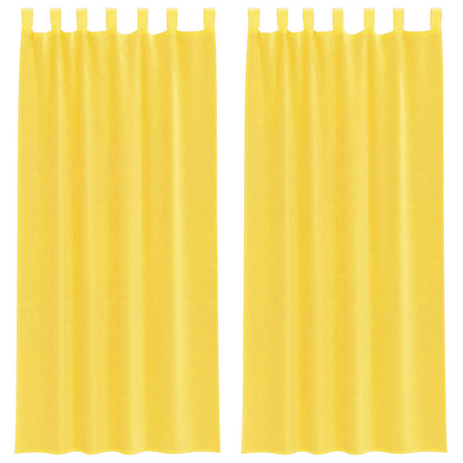 Tende in Voile con Passanti 2 pz Giallo 140x225 cm | homemem39
